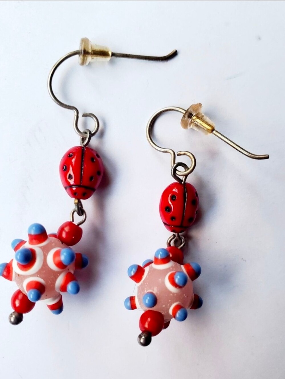 Colorful ladybug earrings. New, no tag but never worn.